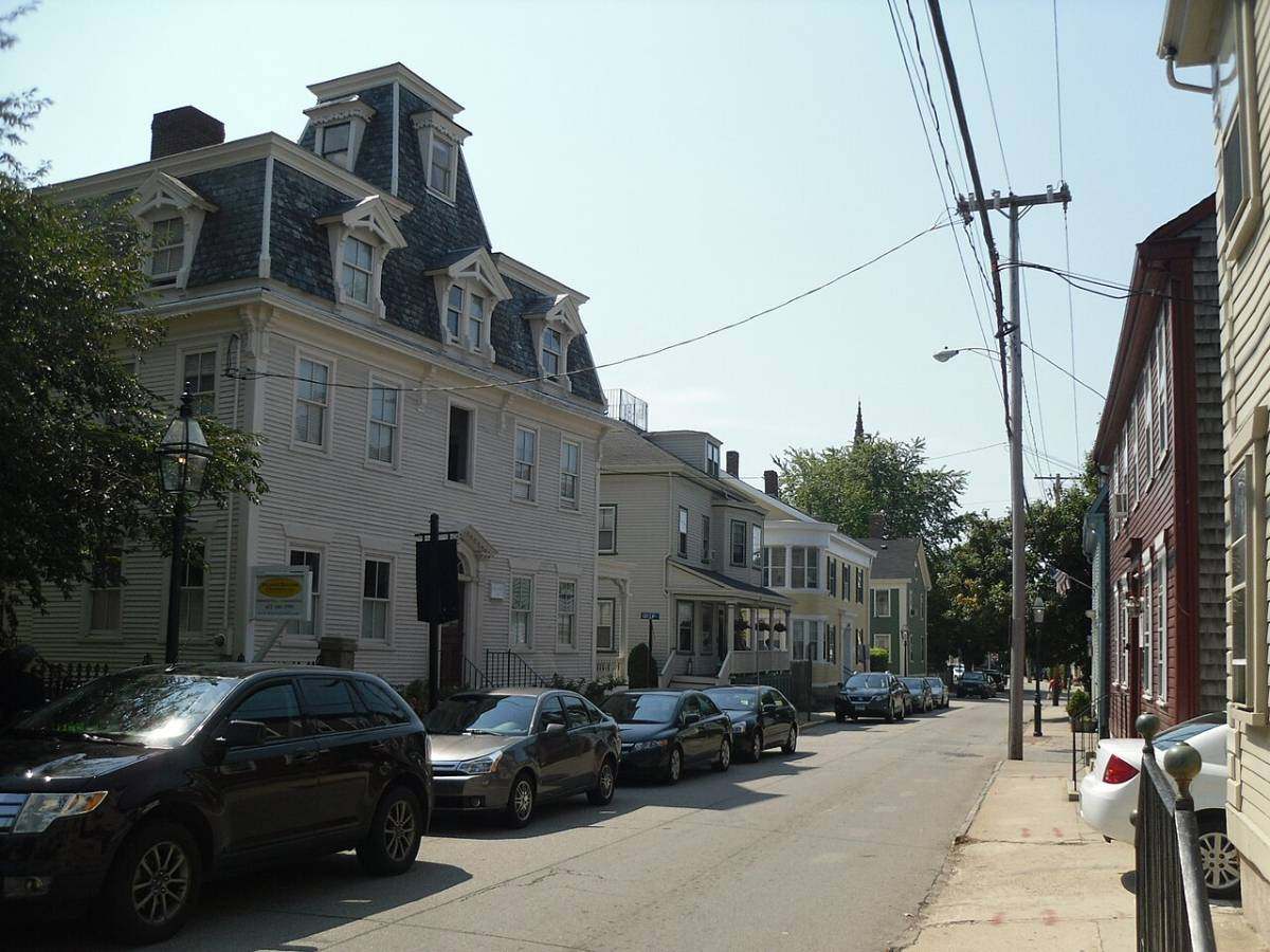 Historic houses along Spring Street on Newport's Historic Hill